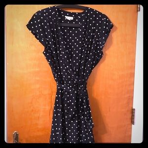 Maison Jules navy polka dot dress